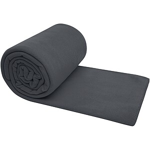 Huggy fleece plaid blanket with carry pouch 220x250 cm, grey