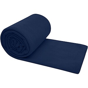 Huggy fleece plaid blanket with carry pouch 220x250 cm, navy