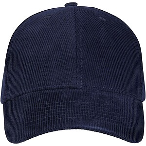 Hutton 6 panel recycled corduroy cap, navy