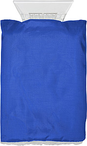 Ice scraper in fleece glove.Cobalt blue