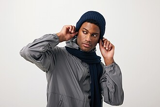 Impact AWARE™ Polylana® double knitted beanie, navy