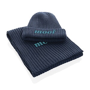 Impact AWARE™ Polylana® knitted scarf 180 x 25cm, navy