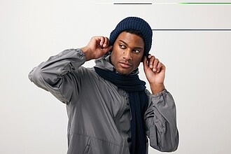 Impact AWARE™ Polylana® knitted scarf 180 x 25cm, navy