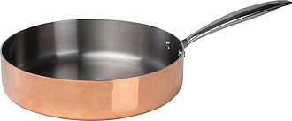 Induction frying pan with high rim, pink