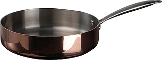 Induction frying pan with high rim, pink
