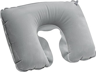 Inflatable soft travel pillow, grey