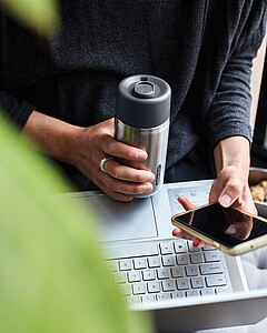 Insulated Leakproof Travel Cup Stainless Steel, grey