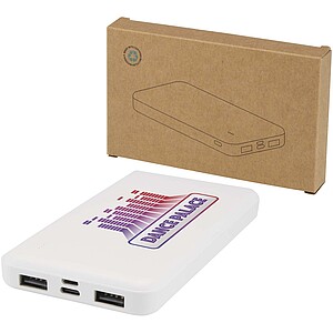 Intan 10.000 mAh 10W recycled plastic power bank, white