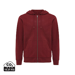 Iqoniq Abisko recycled cotton zip through hoodie, burgundy, size XXS