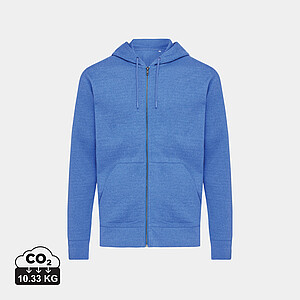 IQONIQ Abisko recycled cotton zip through hoodie, heather blue