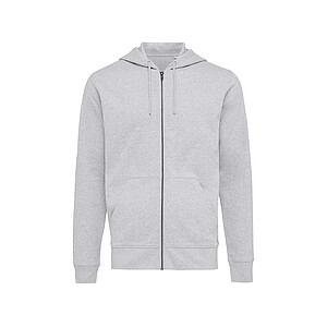 Iqoniq Abisko recycled cotton zip through hoodie, heather grey, size XXS