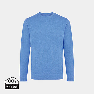 IQONIQ Denali recycled cotton crew neck undyed, heather blue