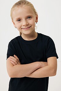 Iqoniq Koli kids lightweight recycled cotton t-shirt, black