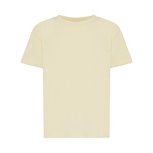 Iqoniq Koli kids lightweight recycled cotton t-shirt, cream yellow