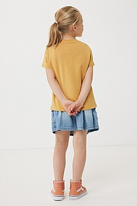 Iqoniq Koli kids lightweight recycled cotton t-shirt, ochre yellow
