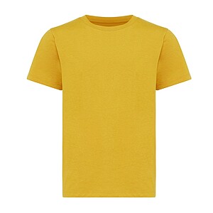 Iqoniq Koli kids lightweight recycled cotton t-shirt, ochre yellow