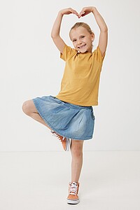 Iqoniq Koli kids lightweight recycled cotton t-shirt, ochre yellow