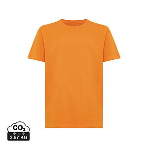 Iqoniq Koli kids lightweight recycled cotton t-shirt, orange, size 3/4