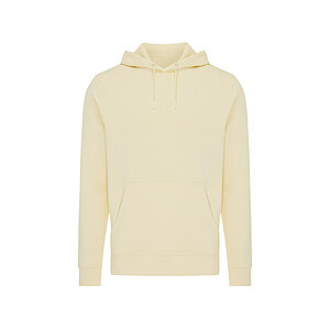 Iqoniq Rila lightweight recycled cotton hoodie, cream yellow, size XXS