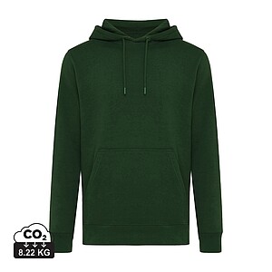 Iqoniq Rila lightweight recycled cotton hoodie, forest green