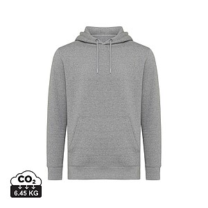 Iqoniq Rila lightweight recycled cotton hoodie, light heather anthracite