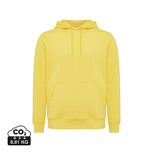 Iqoniq Rila lightweight recycled cotton hoodie, yellow, size XXS