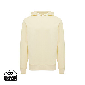 Iqoniq Yengo recycled cotton hoodie with sidepockets, cream yellow, size XXS