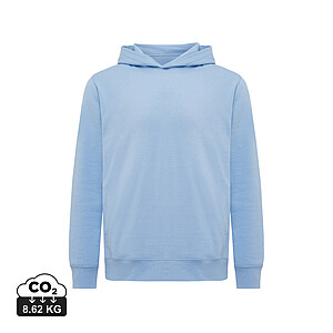 Iqoniq Yengo recycled cotton hoodie with sidepockets, sky blue, size XXS