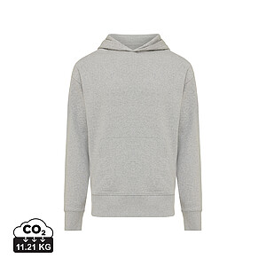 Iqoniq Yoho recycled cotton relaxed hoodie, heather grey, size XXS