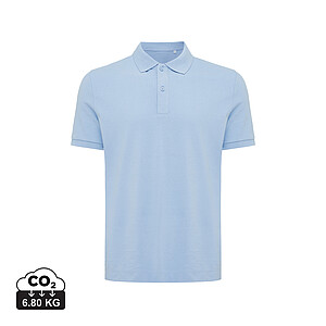 Iqoniq Yosemite recycled cotton pique polo, sky blue, size XXS