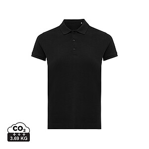 Iqoniq Yosemite women recycled cotton pique polo, black, size XXS