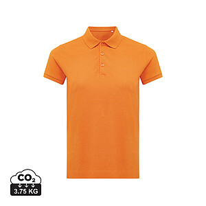 Iqoniq Yosemite women recycled cotton pique polo, orange, size XXS