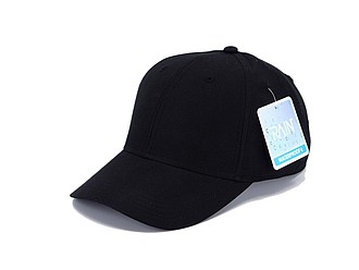 IRSINA Six panel waterproof sports cap with reinforced headboard, black