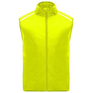 Jannu unisex lightweight running bodywarmer, fluor yellow, size XL