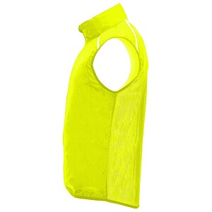 Jannu unisex lightweight running bodywarmer, fluor yellow, size XS