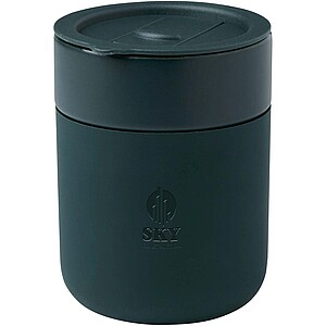 Java 330 ml ceramic tumbler with silicone wrap and plastic lid, green