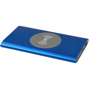 Juice 4000 mAh Type-C recycled aluminium wireless power bank, royal blue