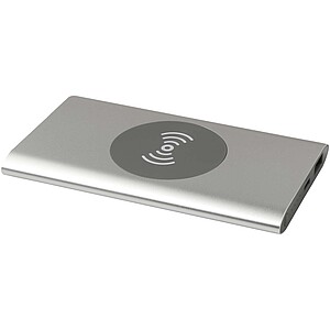 Juice 4000 mAh Type-C recycled aluminium wireless power bank, silver