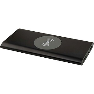 Juice 8000 mAh Type-C recycled aluminium wireless power bank, solid black