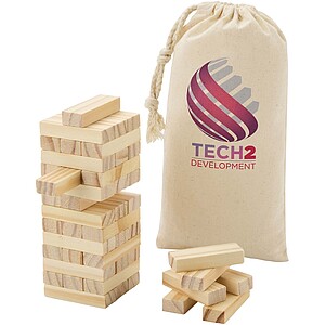 Jumble wooden toppling tower game, natural