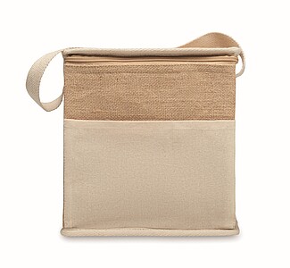 Jute and canvas cooler bag 3L, beige