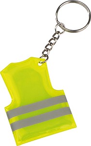 Key fob in the shape of a safety vest