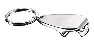 Key holder "Openend" with bottle opener,colour silver