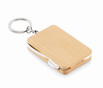 Key ring charging cable, wood