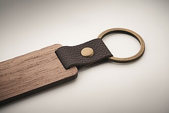 Key ring in walnut and PU