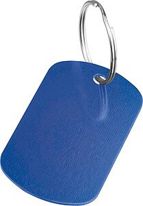 Key ring metal plate, blue