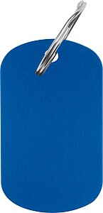 Key ring metal plate, blue