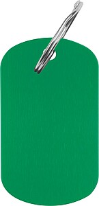 Key ring metal plate, green