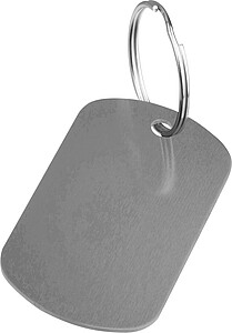 Key ring metal plate, grey