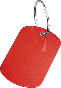 Key ring metal plate, red